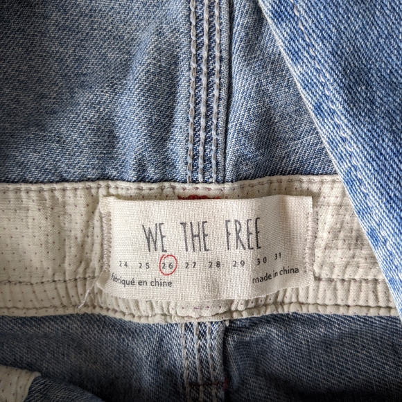 SOLD Free People Denim Overall Shorts - Picture 5 of 7
